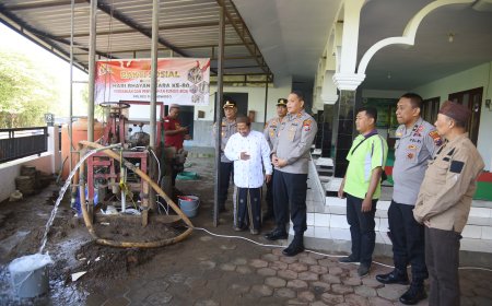 Kado Hari Bhayangkara ke - 80, Polres Bondowoso Bangun Sumur Bor untuk Masyarakat di Sekar Putih
